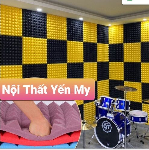8 Tấm mút xốp tiêu âm Cách âm Hình Kim tự tháp. Được chọn màu 50*50cm. Dày 5cm
