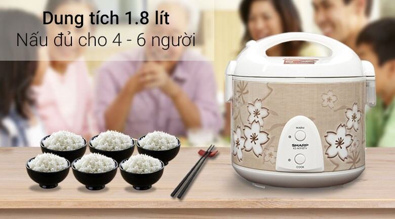 Nồi cơm điện Sharp 1.8 lít KS-N191ETV ( còn mới 95% )