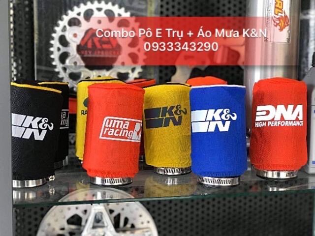 Combo pô e trụ và áo mưa trùm k&n đủ màu sắc