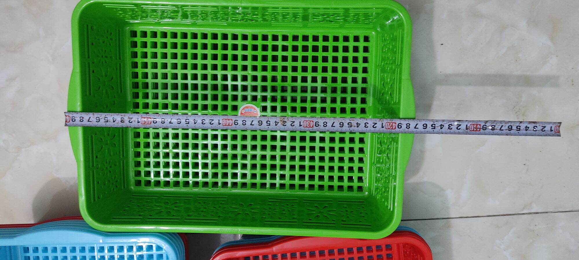 rổ chữ nhật siêu to kích thước 42x 30x10cm nhựa PP nguyên chất