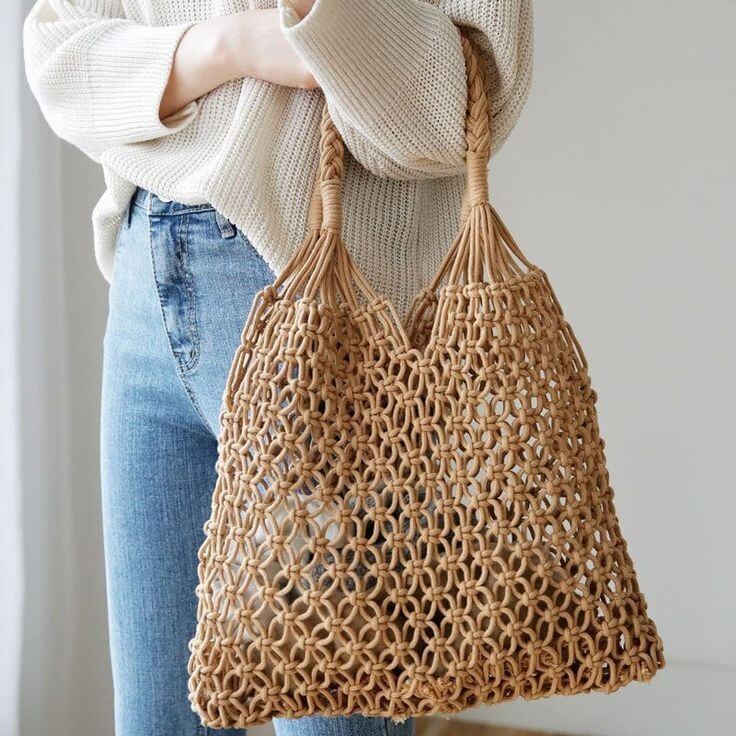 Túi lưới đi biển đan macrame