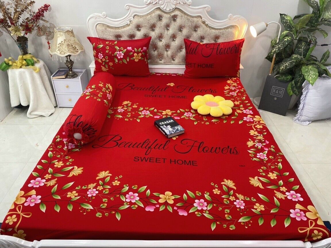 Set 4 drap áo gối THUN LẠNH HÀN QUỐC