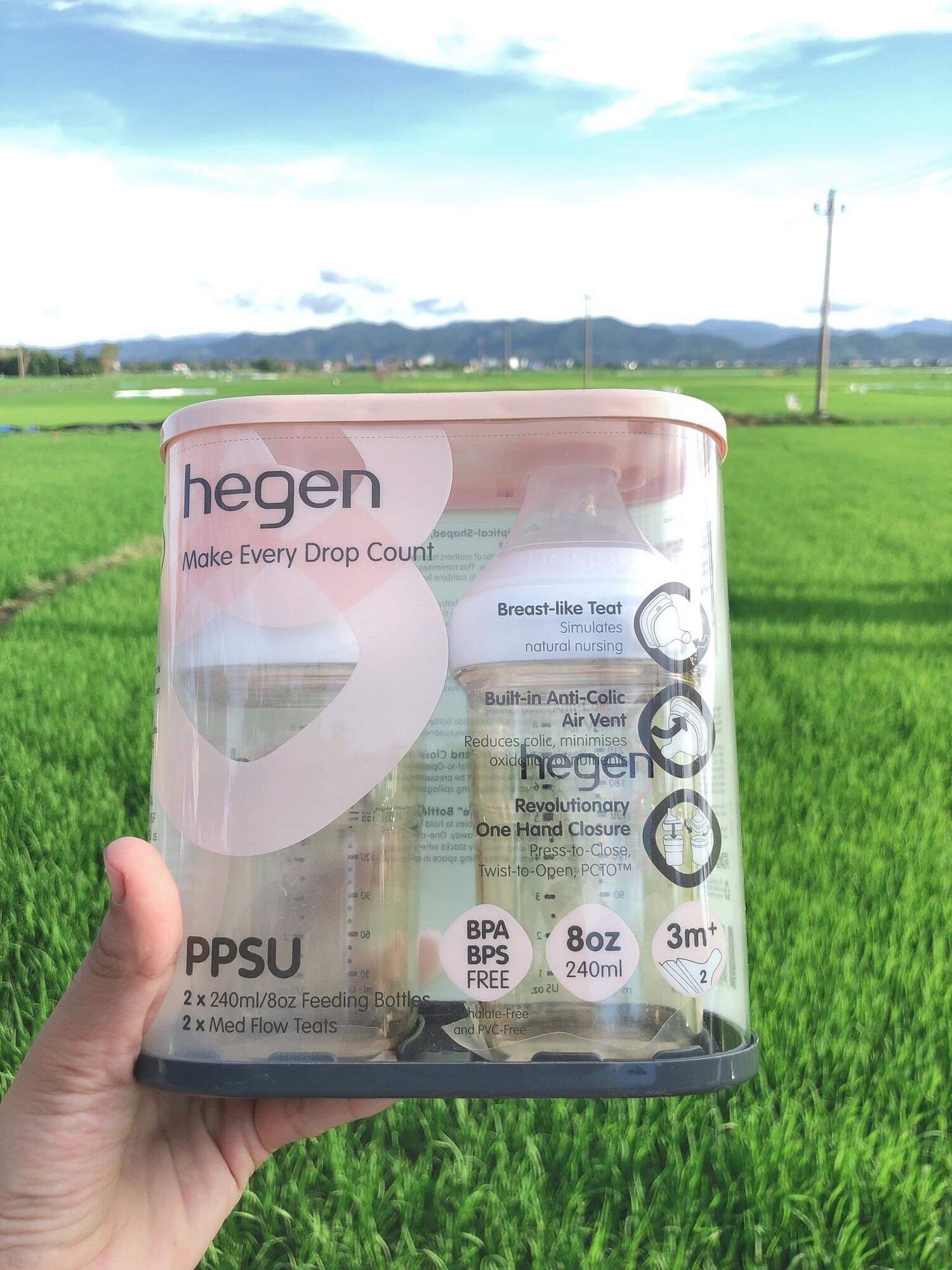 Bình sữa Hegen Hàn Quốc - 240ml new núm 2