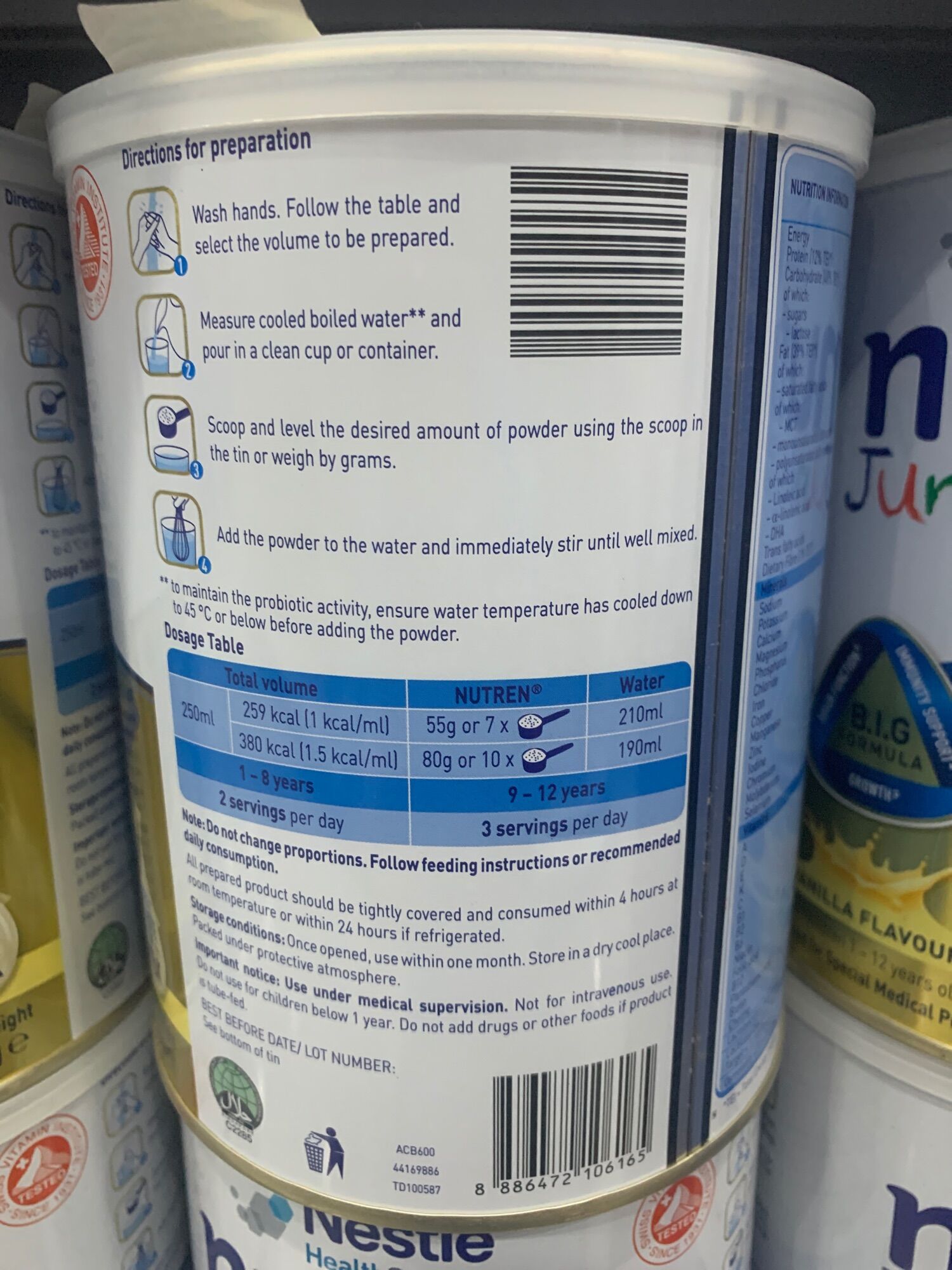 Sữa bột Nutren Junior 850g
