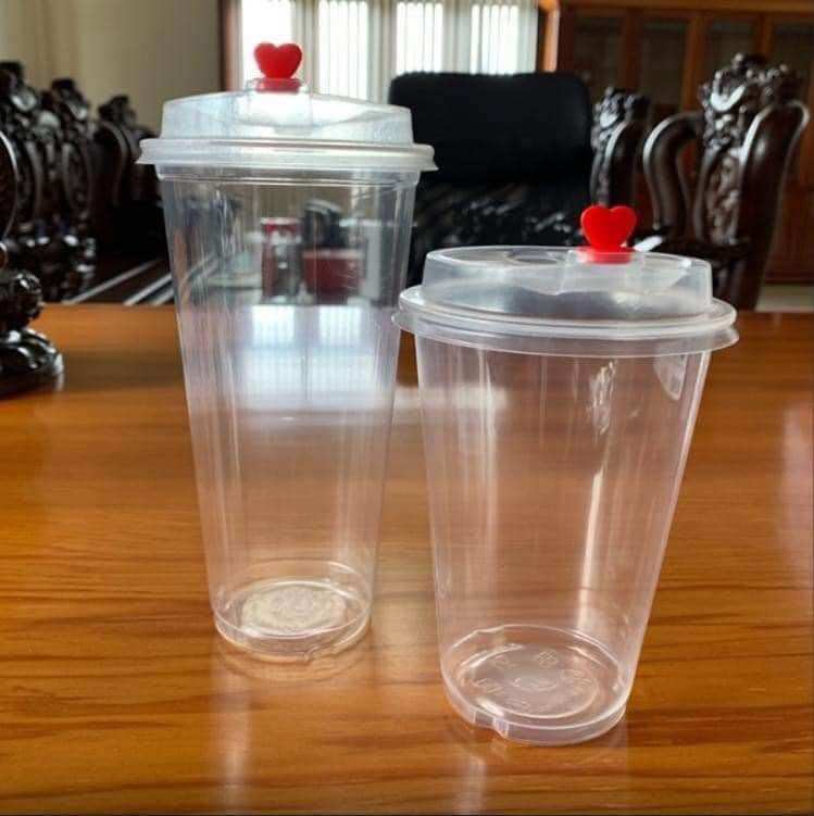 50 ly tim + nắp tim trong suốt 500ml -700ml phi 90
