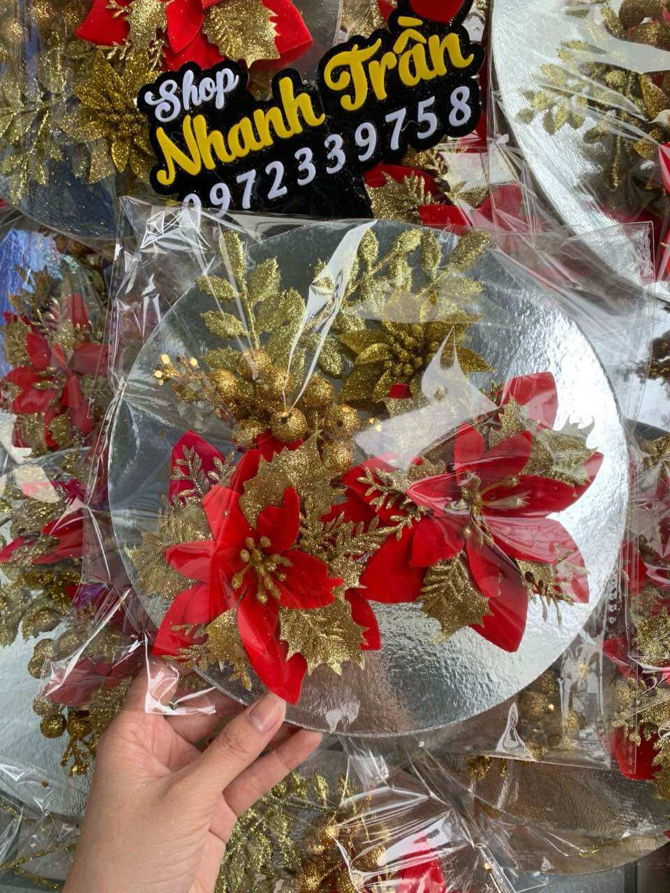Sỉ 10 sét hoa trang trí tết, tháp bánh, tháp nước ngọt .giao ngẩu nhiên không trùng