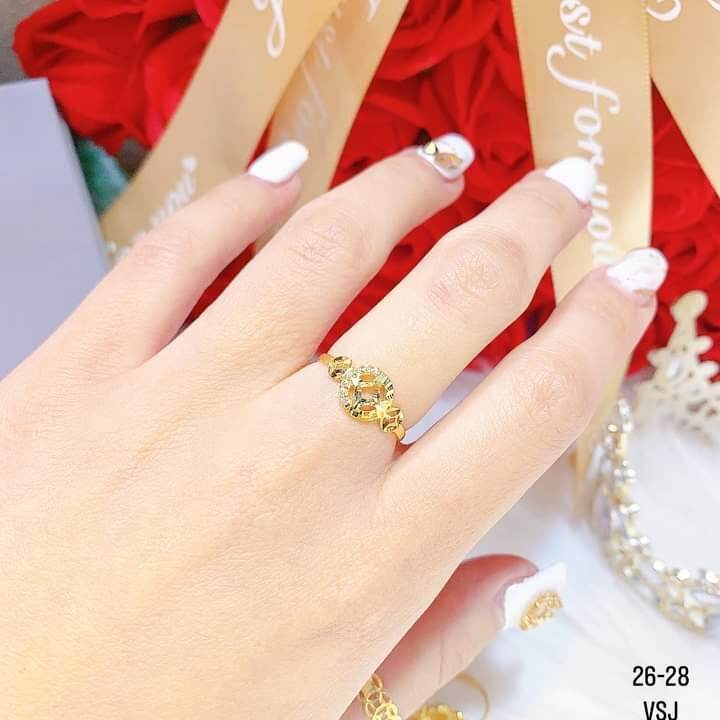 Nhẫn nữ - Nhẫn kim tiền vàng tây may mắn/có hoá đơn bảo hành tiệm vàng ACJ