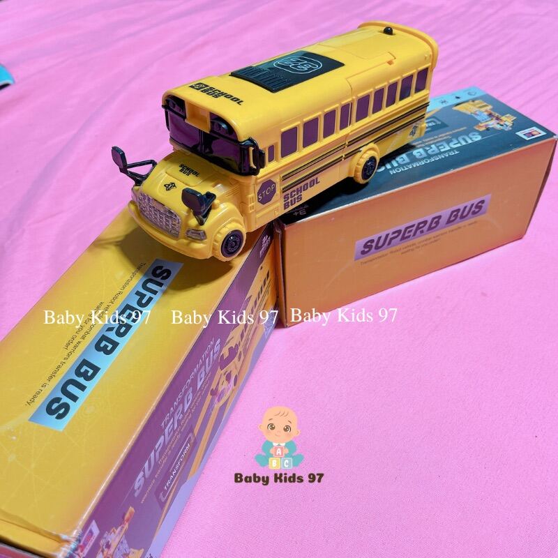 Đồ chơi xe bus biến hình Phát Sáng Phát nhạc vui nhộn- Baby Kids 97