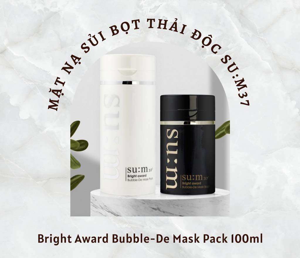 Set mặt nạ sủi bọt thải độc su:m37 bright award bubble-de mask 100ml + 50ml