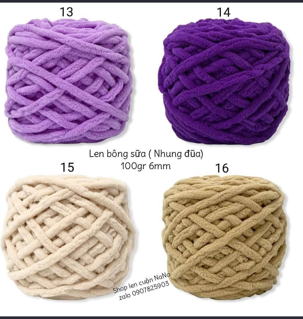 len bông sữa 100gam sợi 6mm