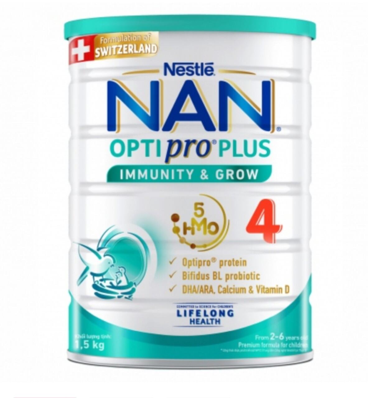 Sữa Bột Nan Optipro 4 HMO 1.6kg Hương Vani