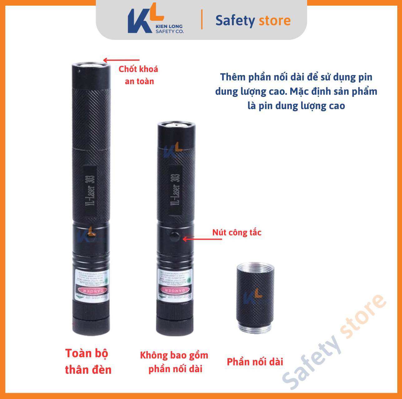 Đèn laze - đèn pin laser 303 chiếu xa hàng kilomet ( không cho trẻ em sử dụng )