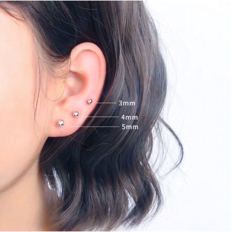Bông tai nụ đinh bạc ta - dễ đeo- giá tốt