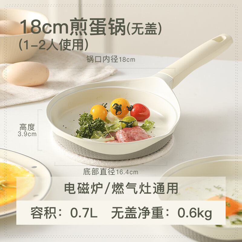 Mini Non-stick Flat Bottom Pan Egg Pancake Breakfast Auxiliary Food Ceramic Material Gas And Inducti