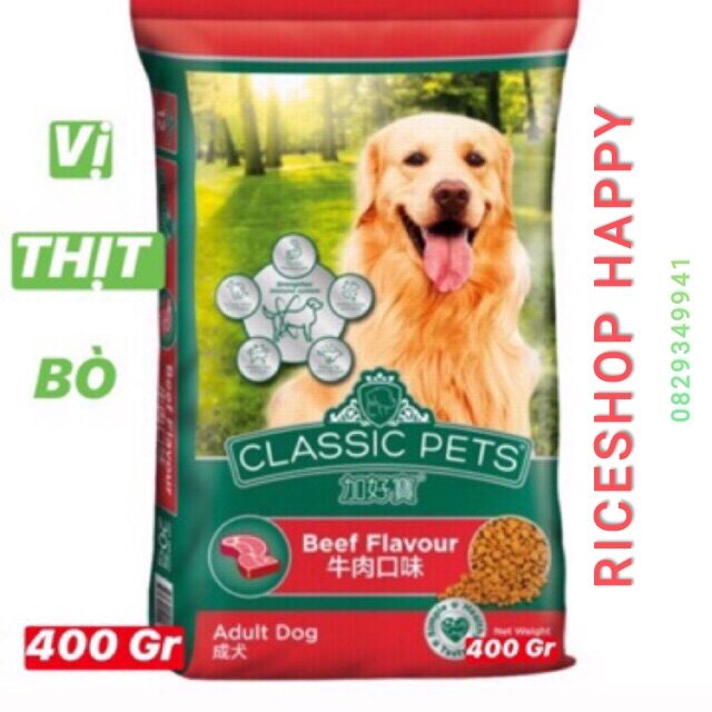 Thức ăn cho chó trưởng thành - CLASSIC PETS - 400g - vị thịt bò thumbnail