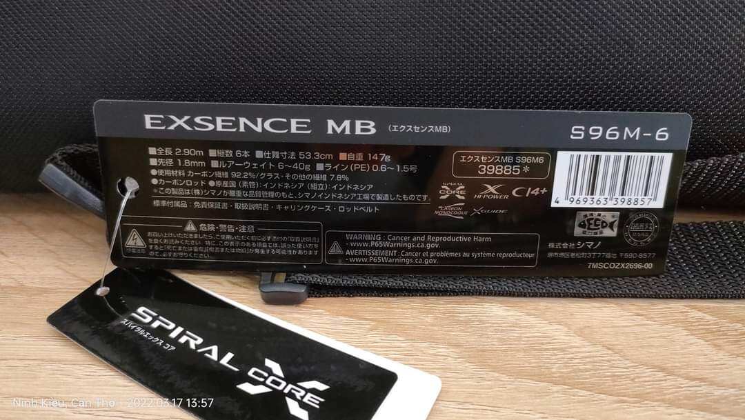 Cần Câu Cá Shimano Exsence MB S96M-6 - 2.90m - Máy Đứng