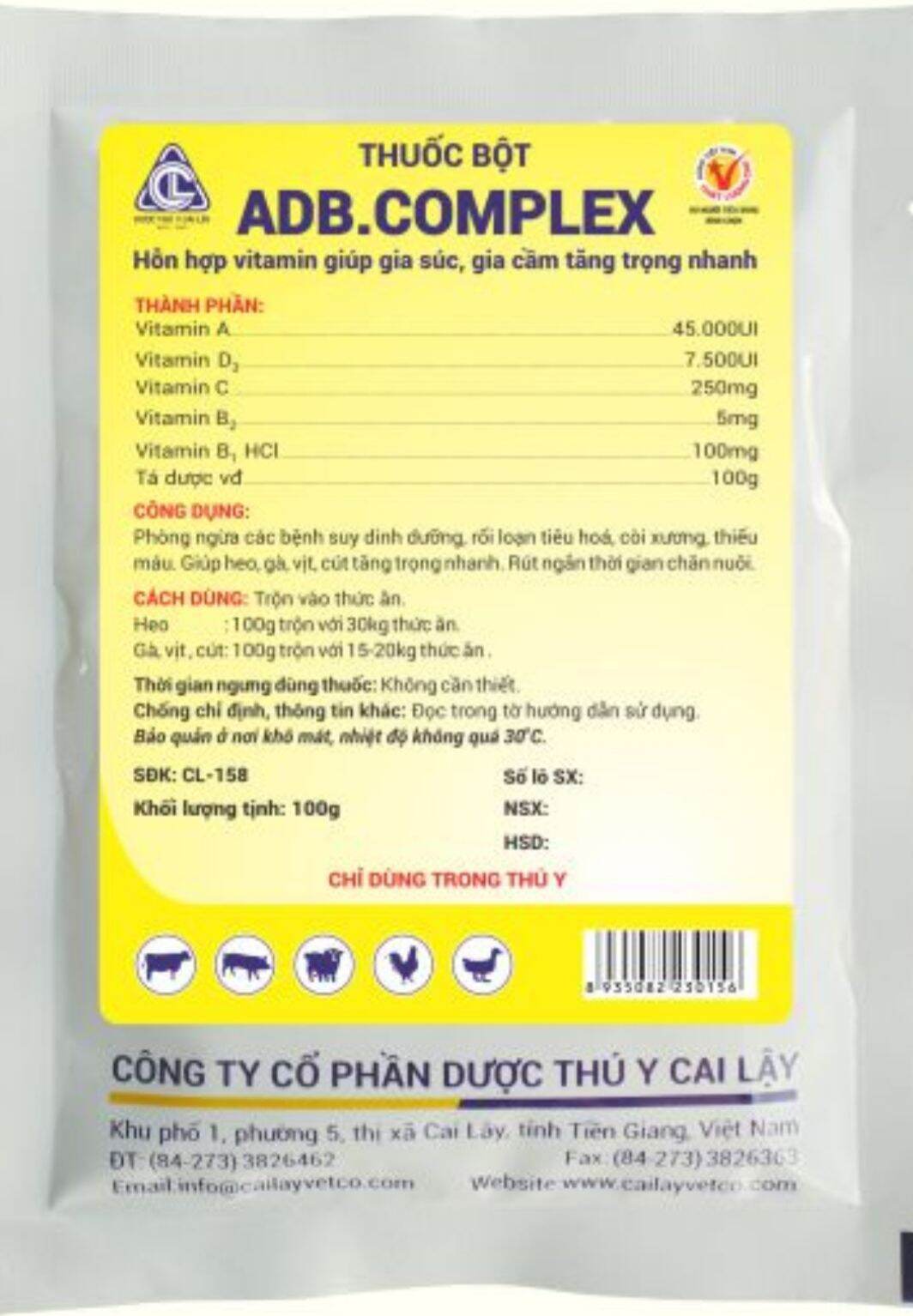 ADB complex 100 gram thức ăn vật nuôi bird feed