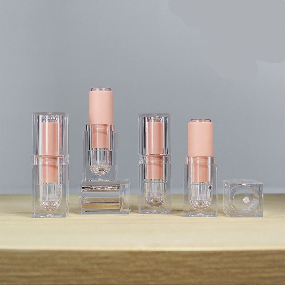 Vỏ son hồng pha lê trong rỗng- vỏ son hanmade