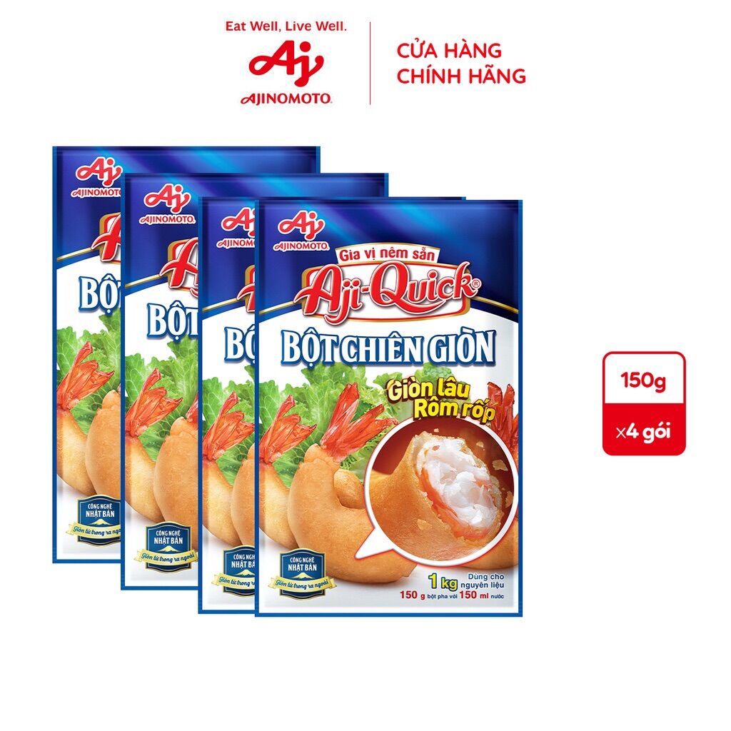 Combo 05 gói bột chiên giòn ướt aji-quick 150gr