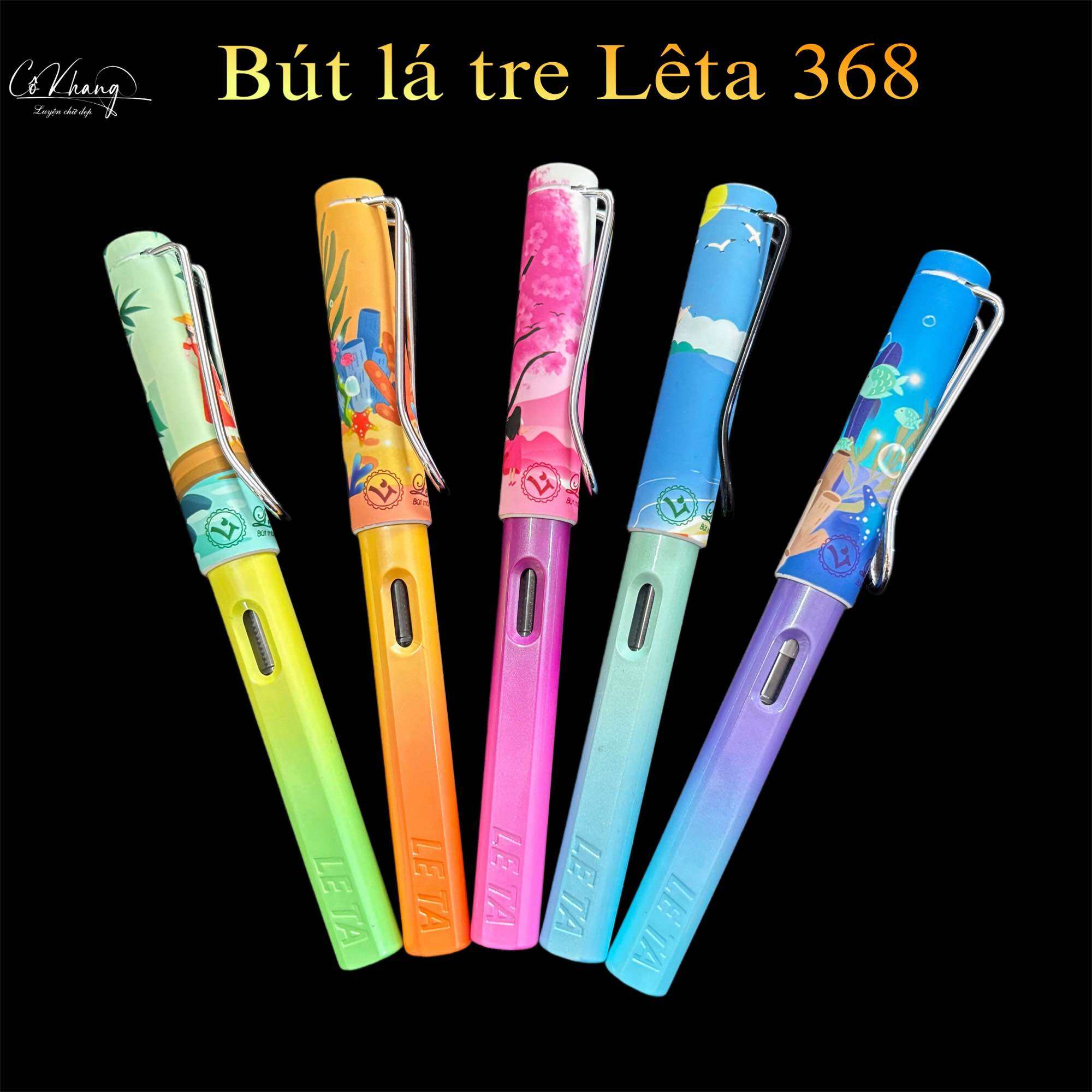 Bút máy Leta 368 ngòi lá tre không rỉ Bút luyện chữ đẹp bút luyện calligraphy nét thanh nét đậm bút mực