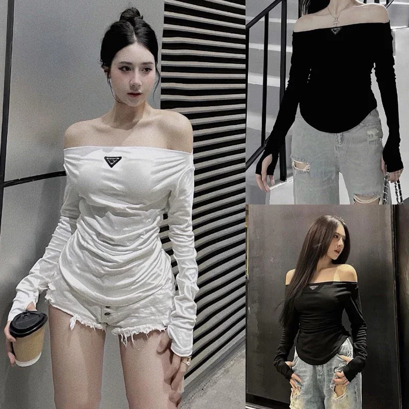 Áo bẹt vai phối logo sang xịn mịn boong store ec19