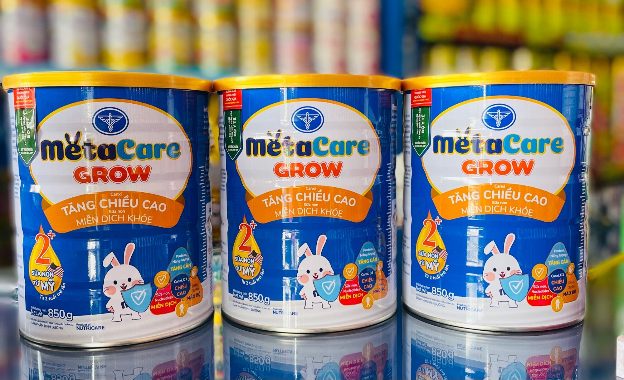 Combo 3 Lon Sữa bột Metacare Grow 2+ 850g