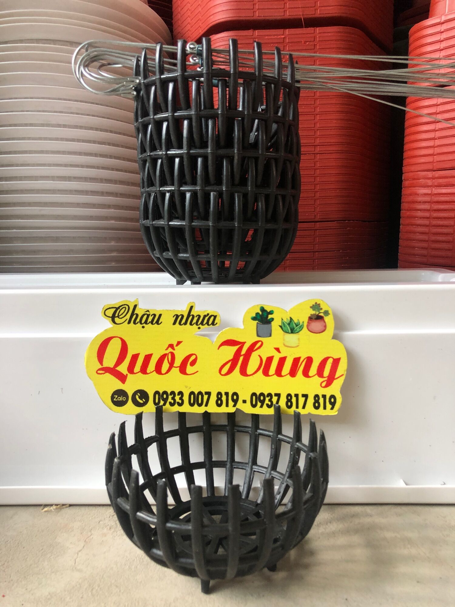 Combo 5 chậu lan bí F16 và 5 móc kẽm