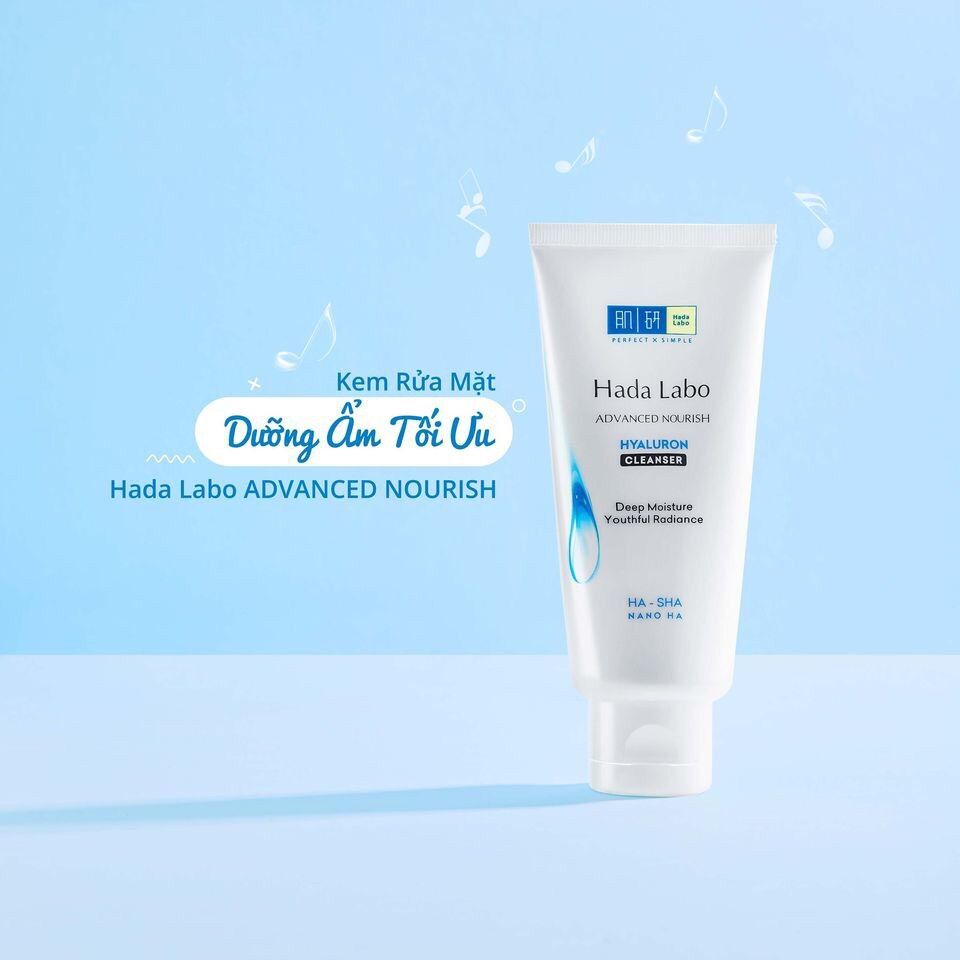 Sửa rửa mặt Hada labo dưỡng ẩm màu trắng 80g