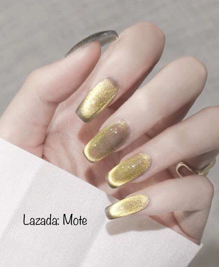 Nailbox Tay Mắt Mèo Kim Cương Vàng