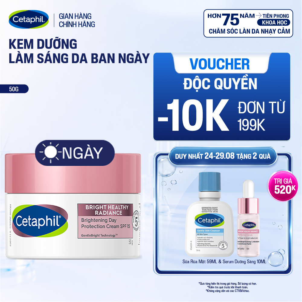Kem dưỡng ẩm làm sáng da ban ngày Cetaphil Bright Healthy Radiance Day Protection Cream SPF15 50g