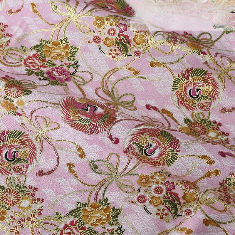 Vải Cotton Phong Cách Nhật Bản DIY Vải May Quần Áo Vải Vải Gia Đình Vải Thêu Vàng Vải Vải Hoa Cotton Nguyên Chất Vải Thấm Hút Ẩm