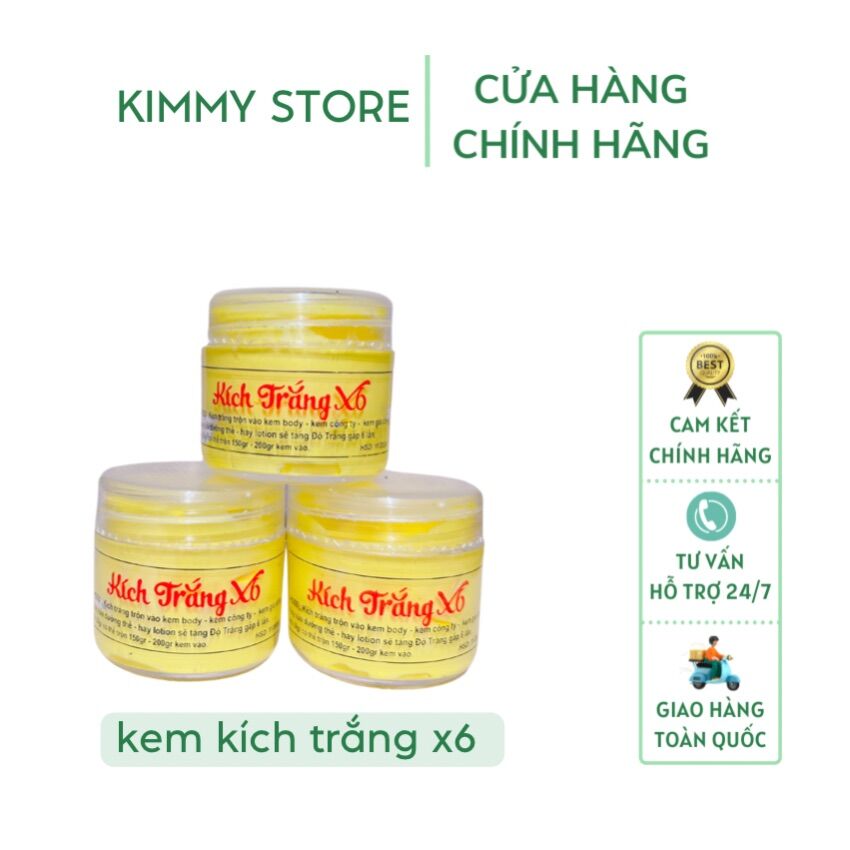 01 hộp kem kích trắng X6 màu vàng