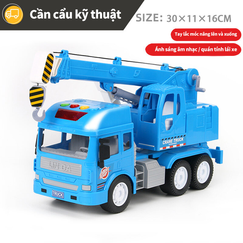 Mô hình cần cẩu kỹ thuật chạy bánh đà kích thước lớn Cẩu xoay 360 độ các hướng xe đồ chơi mô hình như thật đồ chơi đồ chơi trẻ em đồ chơi cho bé gái đồ chơi trẻ em thông minh đồ chơi cho bé trai