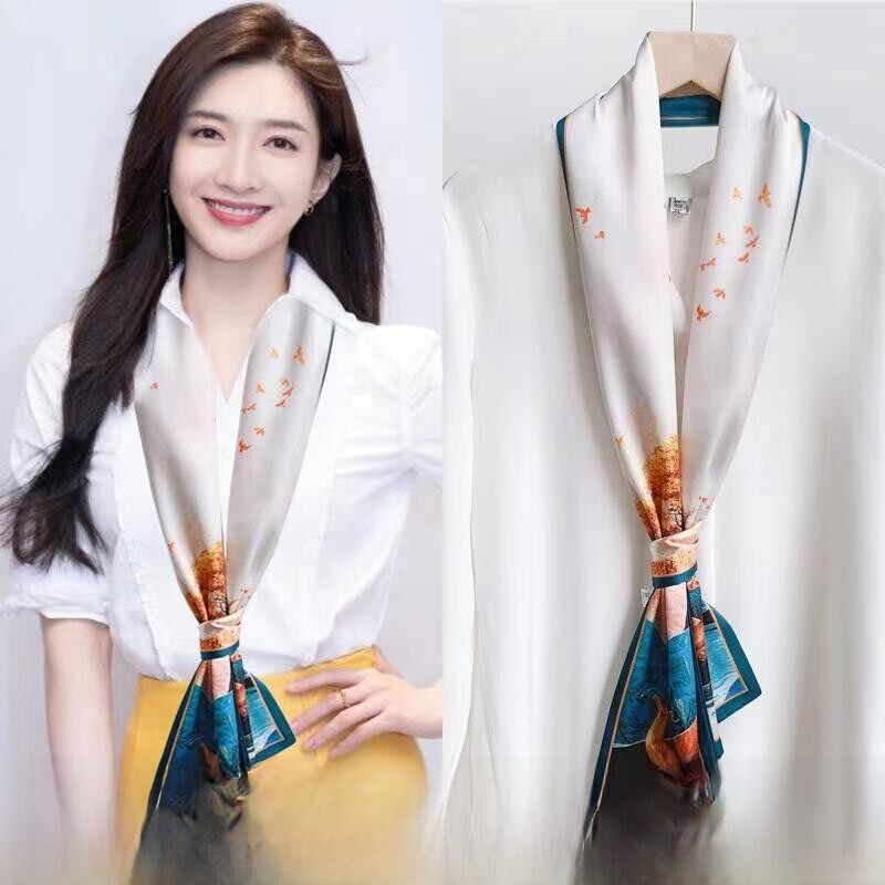  Khăn Choàng Lụa Dài Mỏng Cho Nữ Mùa Xuân Thu Hai Mặt Kẻ Caro Khăn Quàng Cổ Vuông Quà Tặng Phụ Kiện Thời Trang Đa Năng 