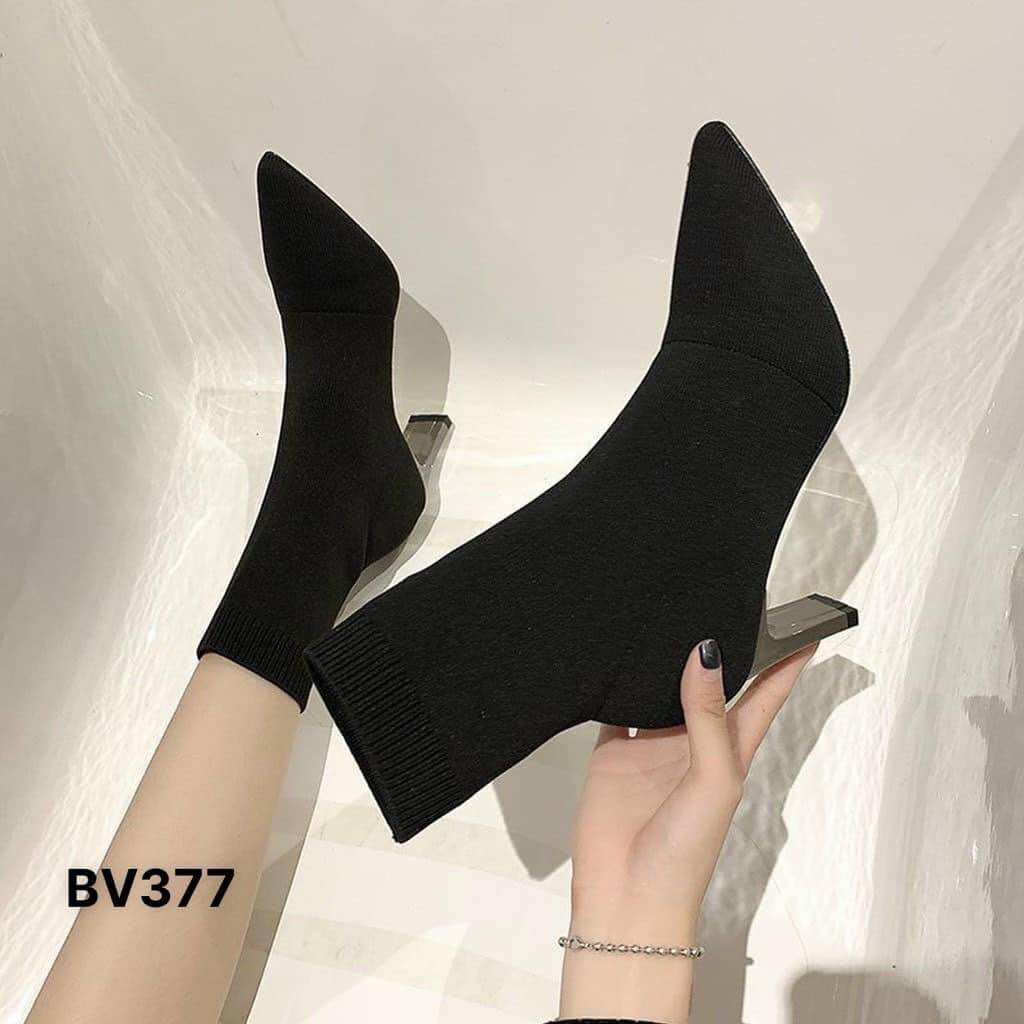 Boot nữ len tăm got vuông BV377