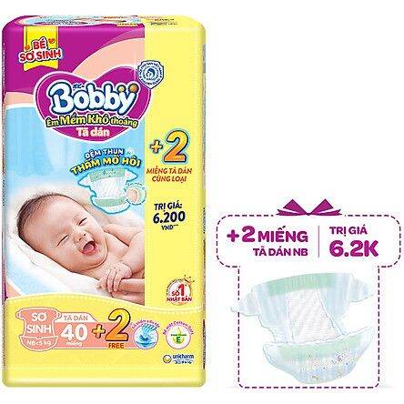 Tã dán bobby sơ sinh XS 38miếng