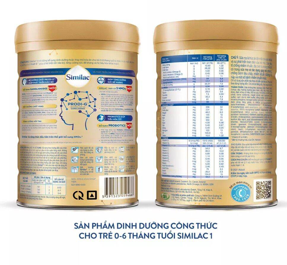 [Date T1/2024] Sữa Bột Similac 1 - 900g (0-6 tháng) [Mẫu Mới 5G]