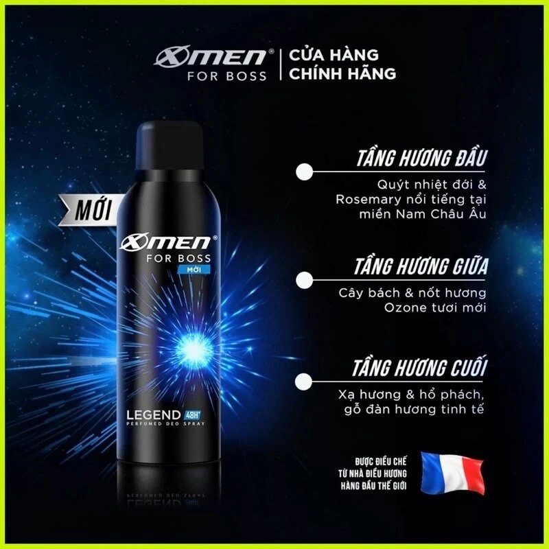 Xịt khử mùi cơ thể Xmen 150ml