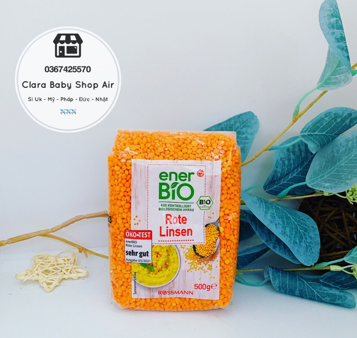 Hạt đậu lăng đỏ hữa cơ Ener Bio của Đức