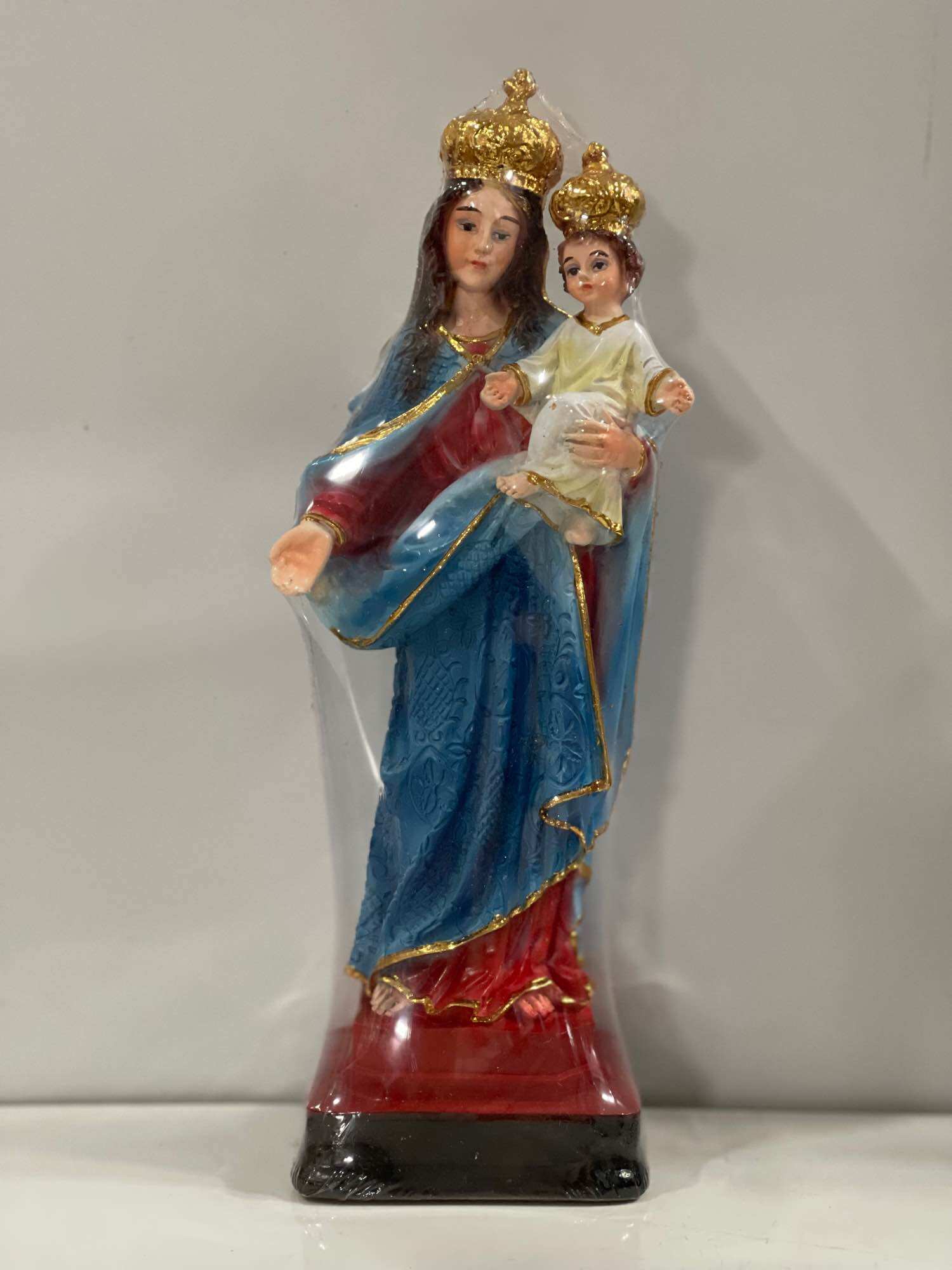 Tượng Mẹ Phù Hộ 22cm Thiếp Vàng - Tượng Thờ Công Giáo Phanxico Xavie.
