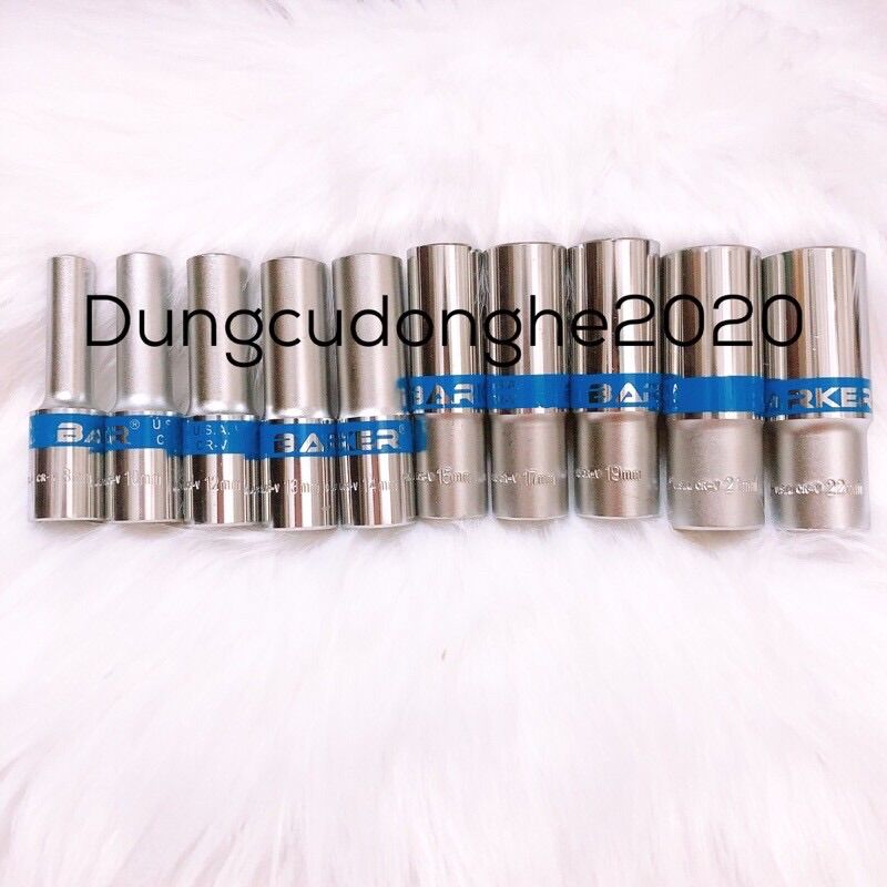 Bộ đầu tuýp, đầu khẩu dài 1/2 barker/top 8,10,12,13,14,15,17,19,21,22