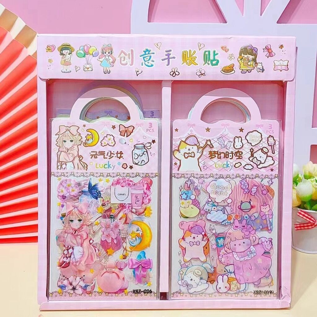 Túi sticker quai xách 3 tấm nhiều mẫu xinh xắn