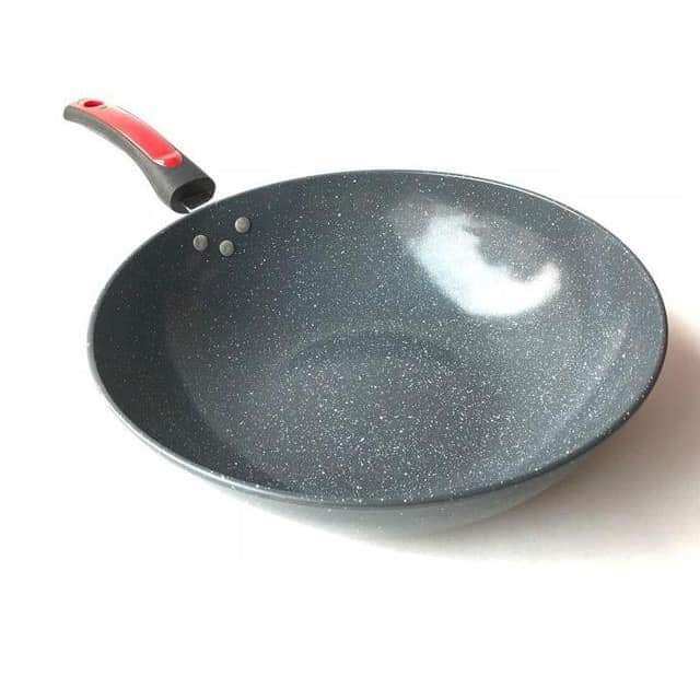 Chảo vân đá sâu lòng cán đỏ size 32cm dùng được mọi loại bếp