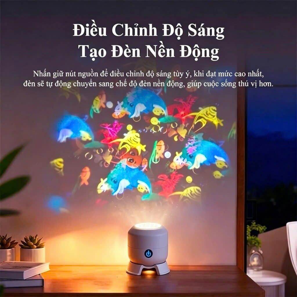 Đèn Chiếu 3D tạo hiệu ứng động đại dương huyền ảo độ nét cao Đèn Led xoay tự động 360 độ