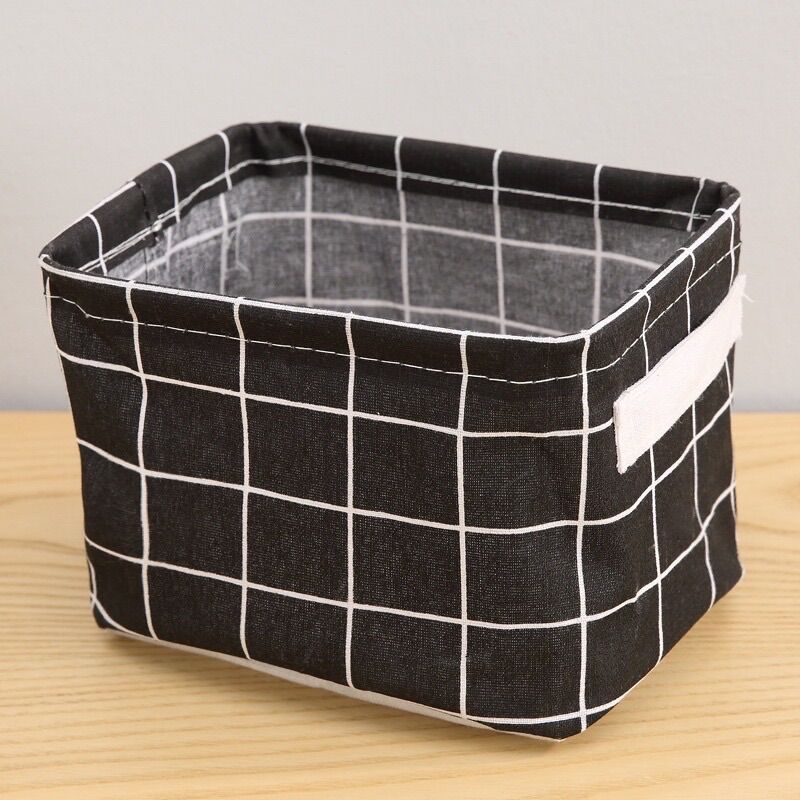 Giỏ vải đựng đồ cá nhân để bàn/ hộp vải canvas đựng đồ mỹ phẩm