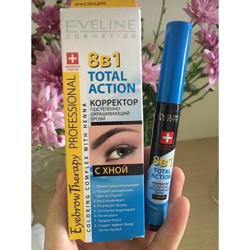 Dưỡng Mày Eveline 8 in 1 Total Action 10ml Nga
