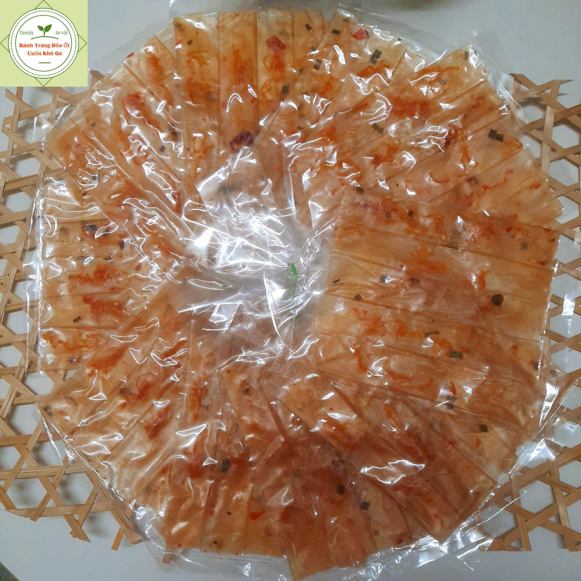 Bánh tráng dẻo ớt cuốn khô gà - set 10 bịch