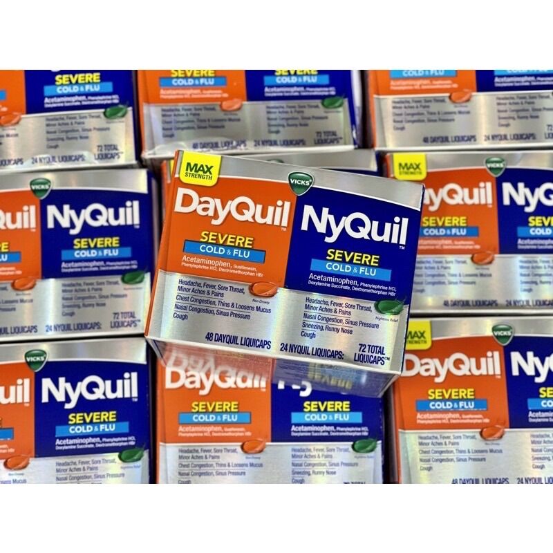 Vicks dayquil & nyquil severe 72 viên giảm ho, c ả m, s ố.t