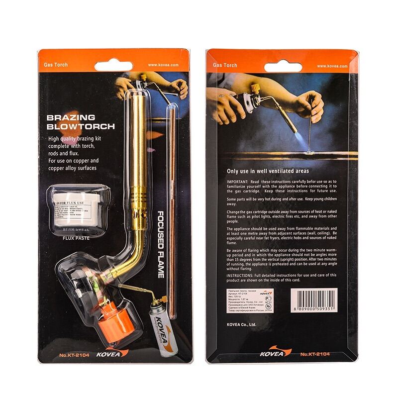 Đèn Khò Hàn ống đồng Kt-2104 + TẶNG kèm bột Hàn Que Hàn Cao Cấp Sử dụng bình gas mini - Đầu khò gas 