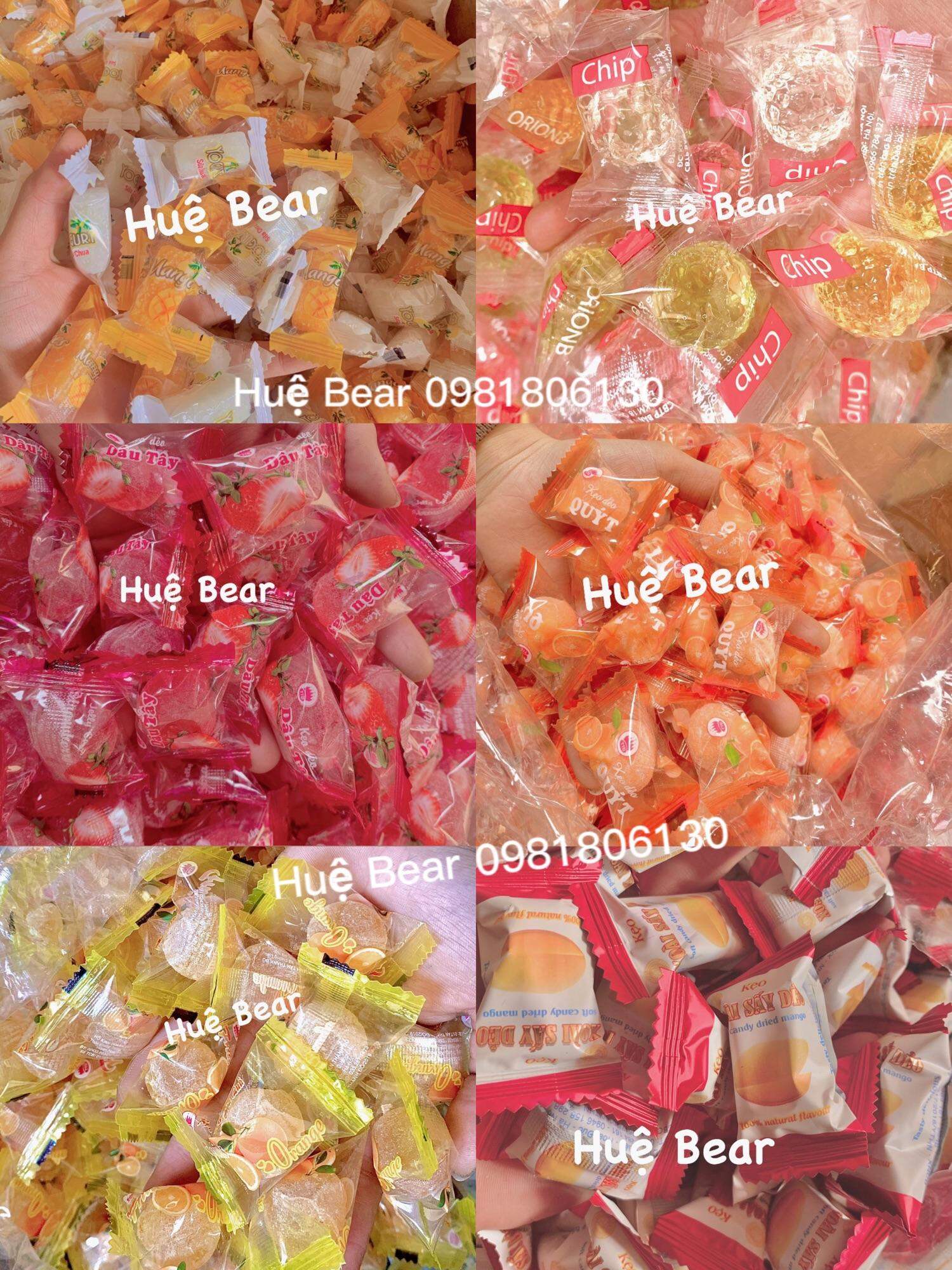 1kg kẹo dẻo ăn tết mix các vị(sữa chua,xoài,dâu Tây,cam,quýt,...)
